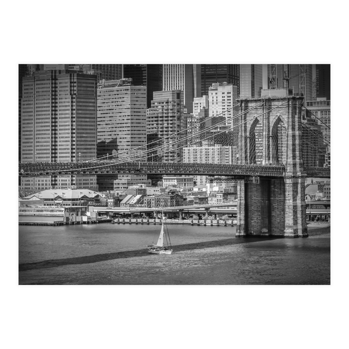 NEW YORK CITY Brooklyn Bridge & Manhattan Skyline (Print Only)