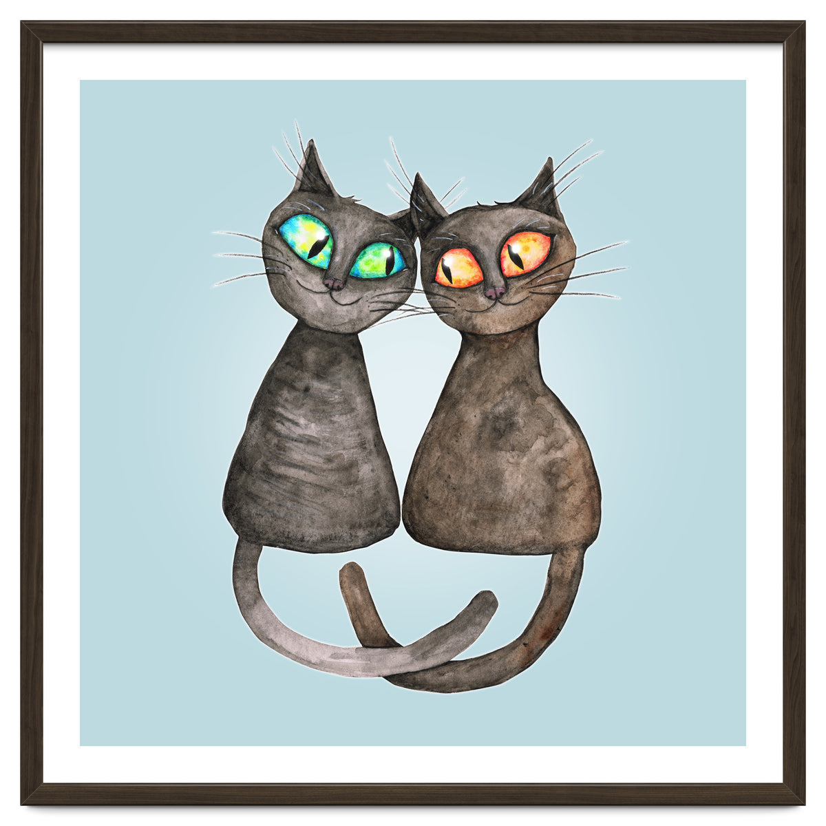 Two cute loving cats