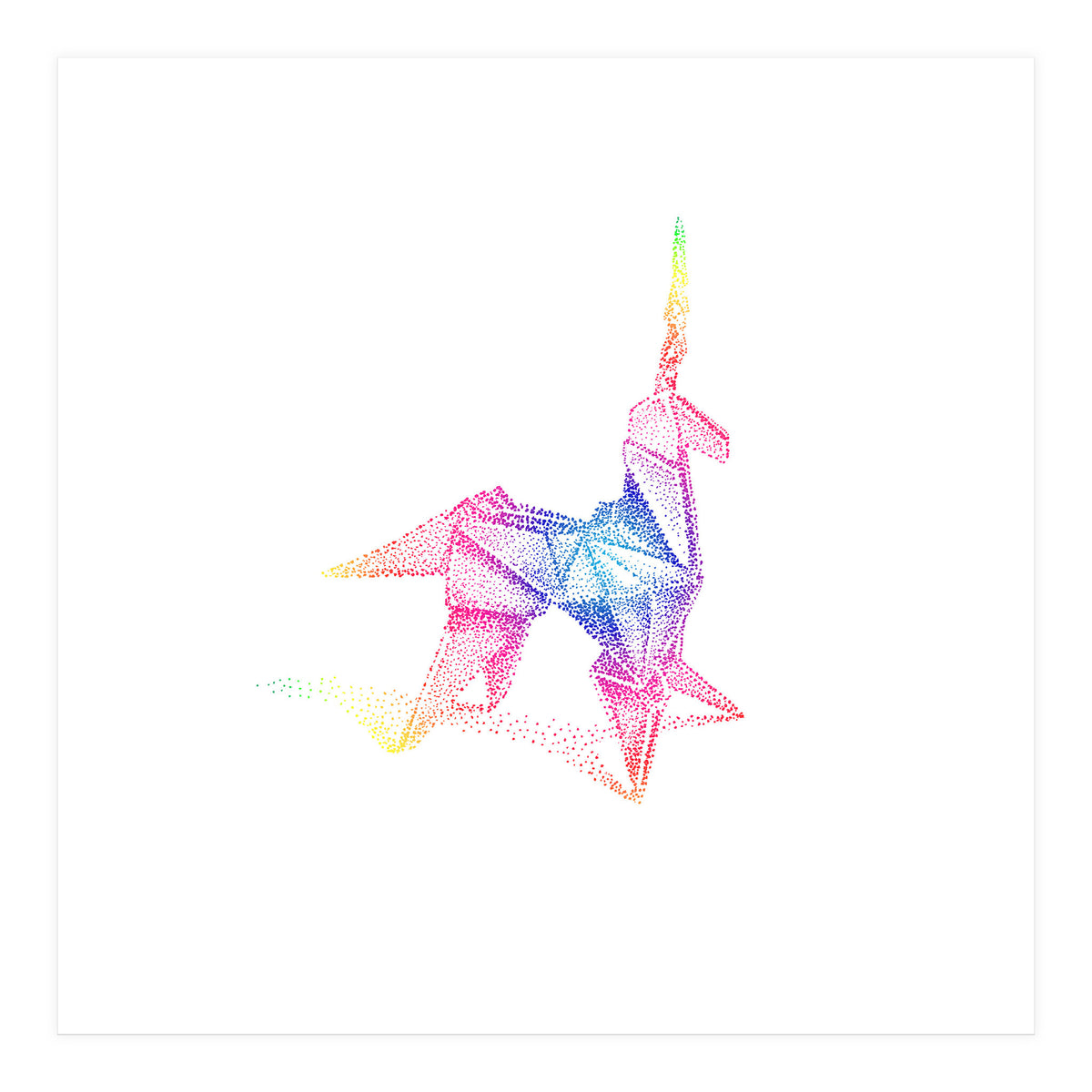 Rainbow Unicorn Origami (Print Only)
