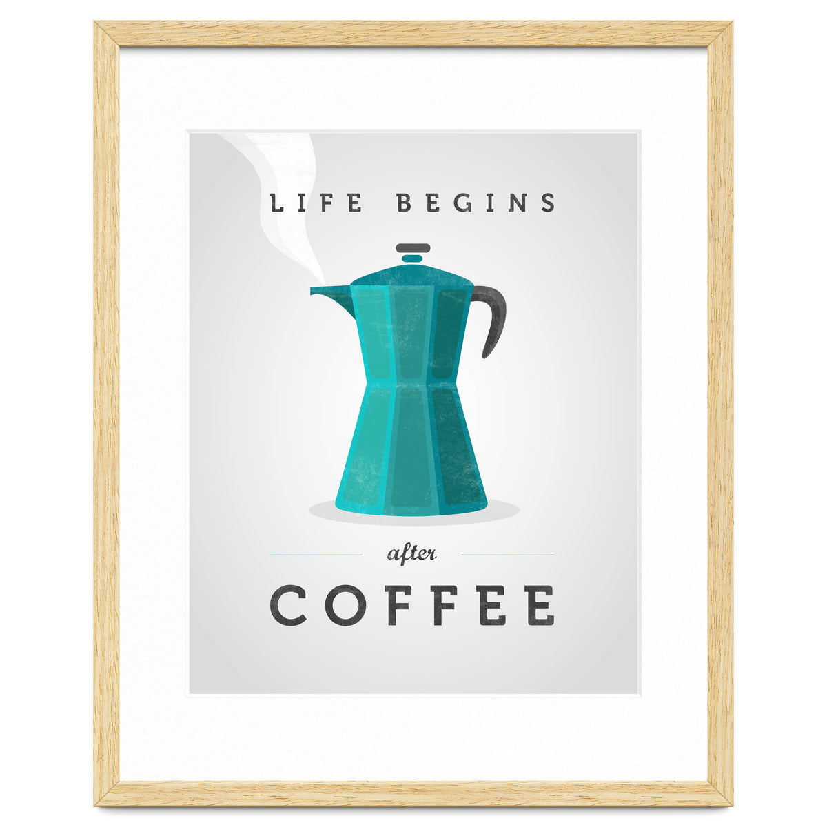 Life Begins After Coffee. Teal