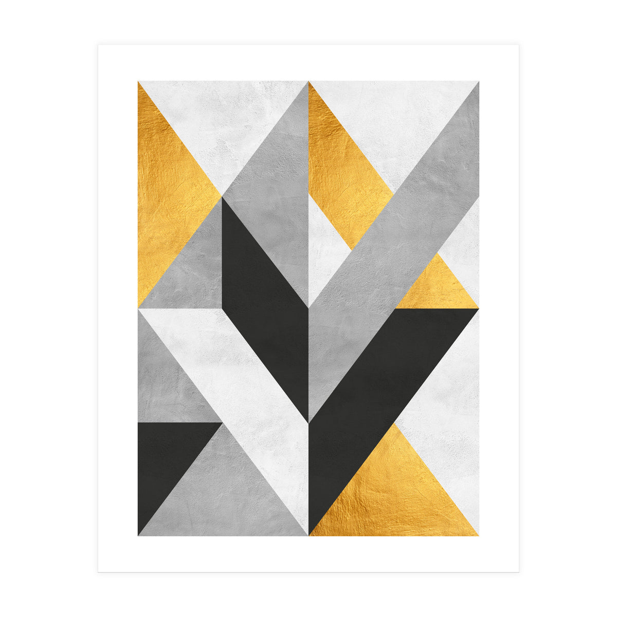 Gray and Gold Composition III (Print Only)