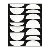 Mid-Century Modern Pattern No.8 - Black and White Concrete (Print Only)