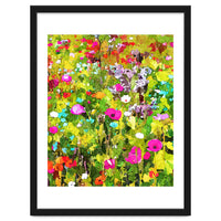 Meadow Flowers, Botanical Nature Landscape Painting