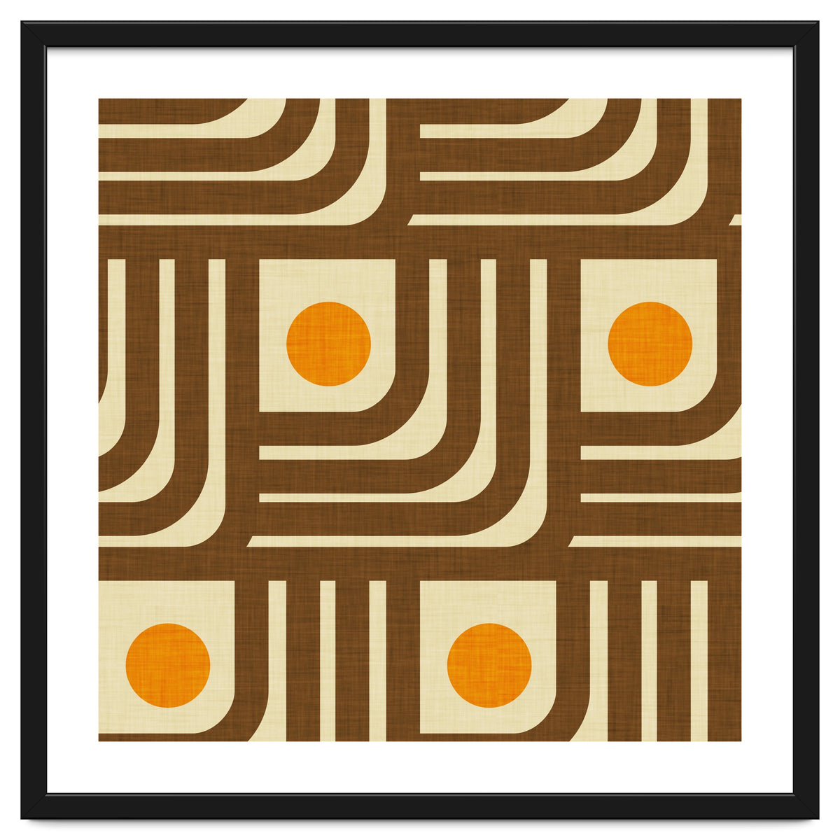 70s Curve Lines Brown Orange