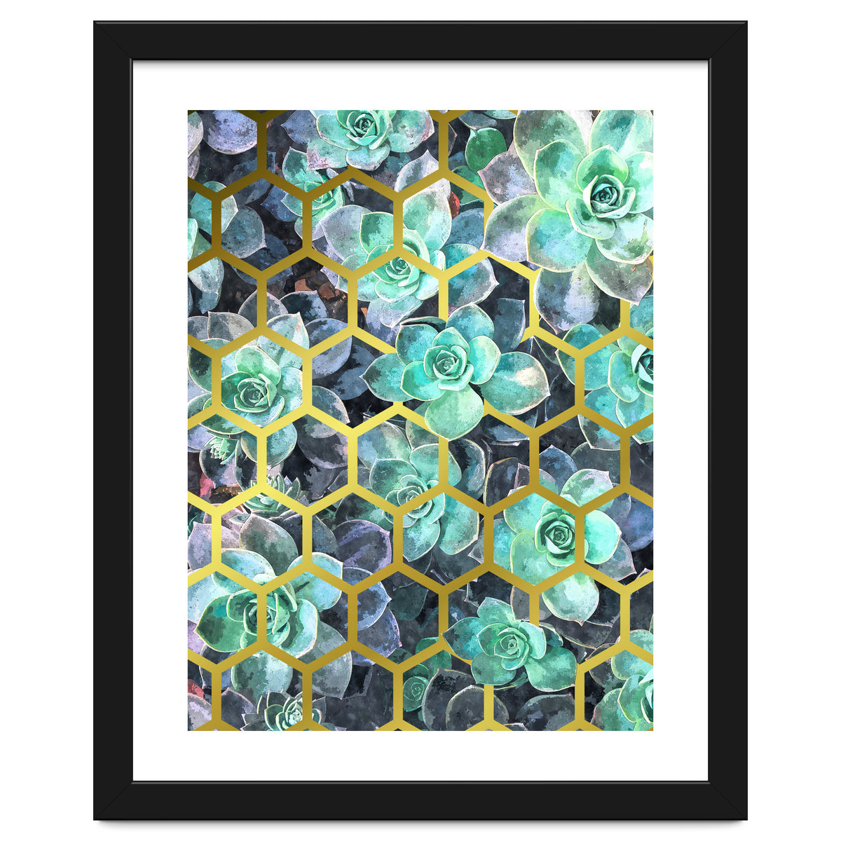 Succulents and Gold Geometric