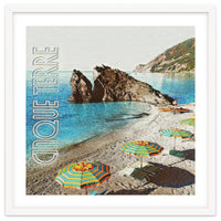 Beach Day At Cinque Terre, Colorful Italy Vintage