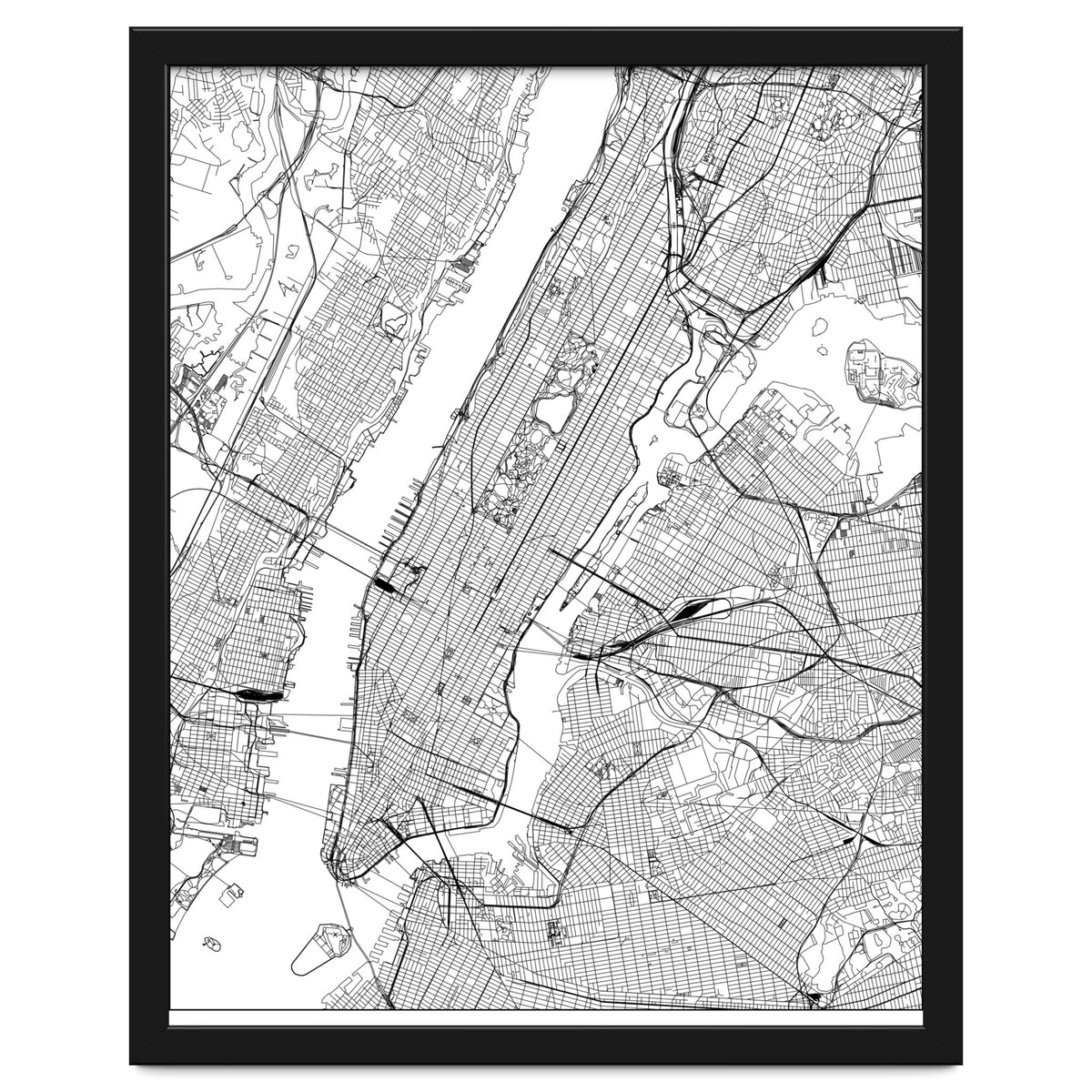 New York City White Map