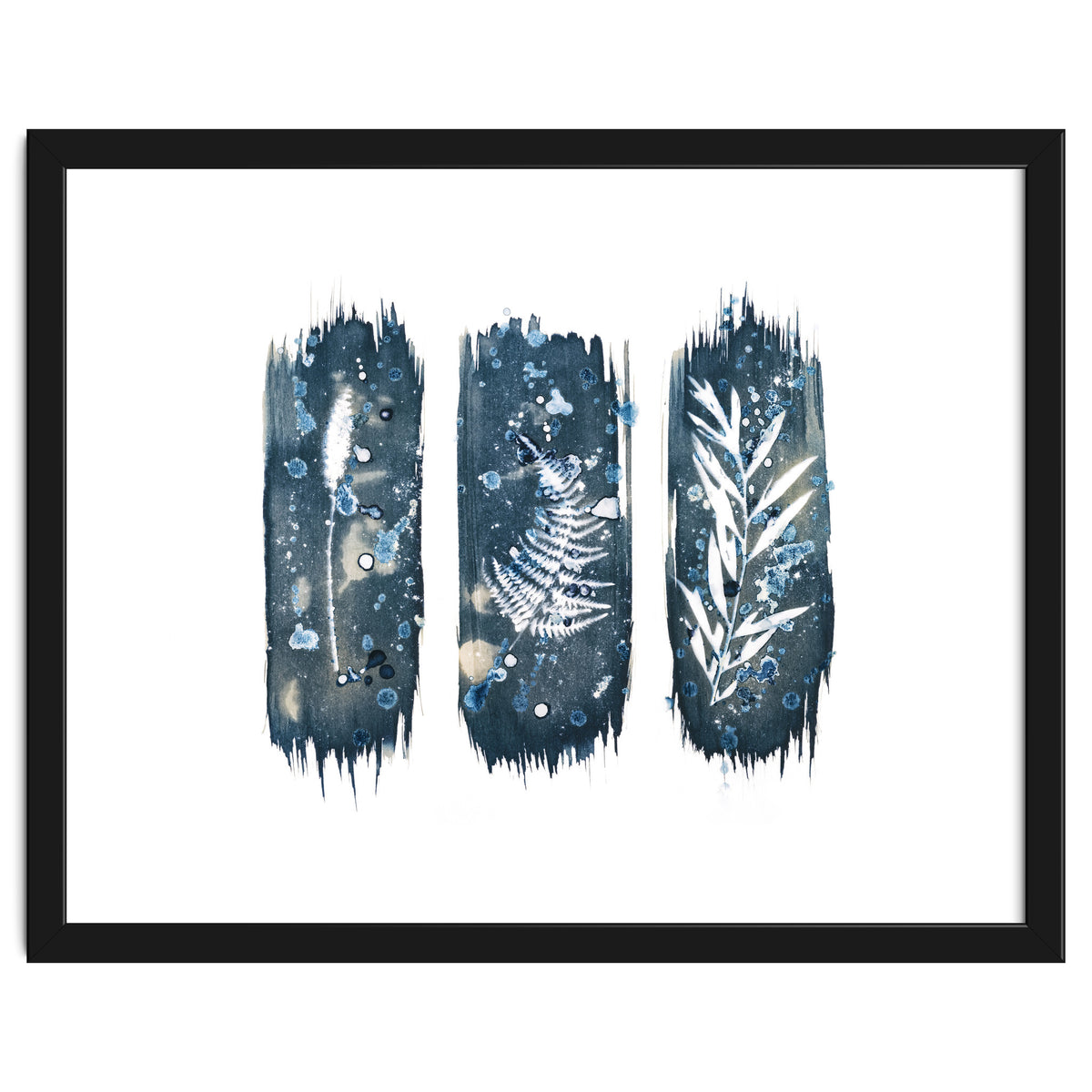 Indigo Blue Botanical Leaves No. 7