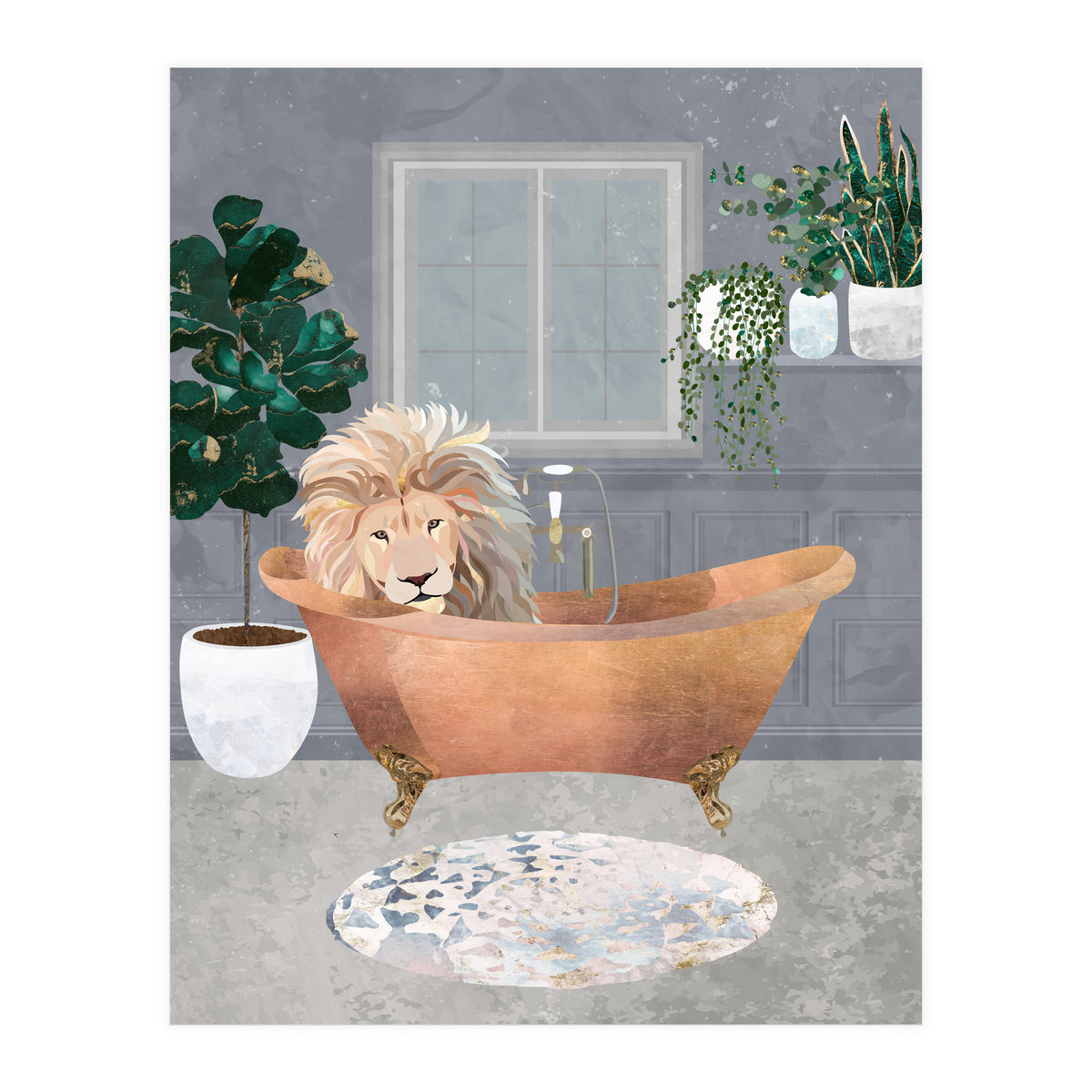 Lux Lion in a copper bath (Print Only)