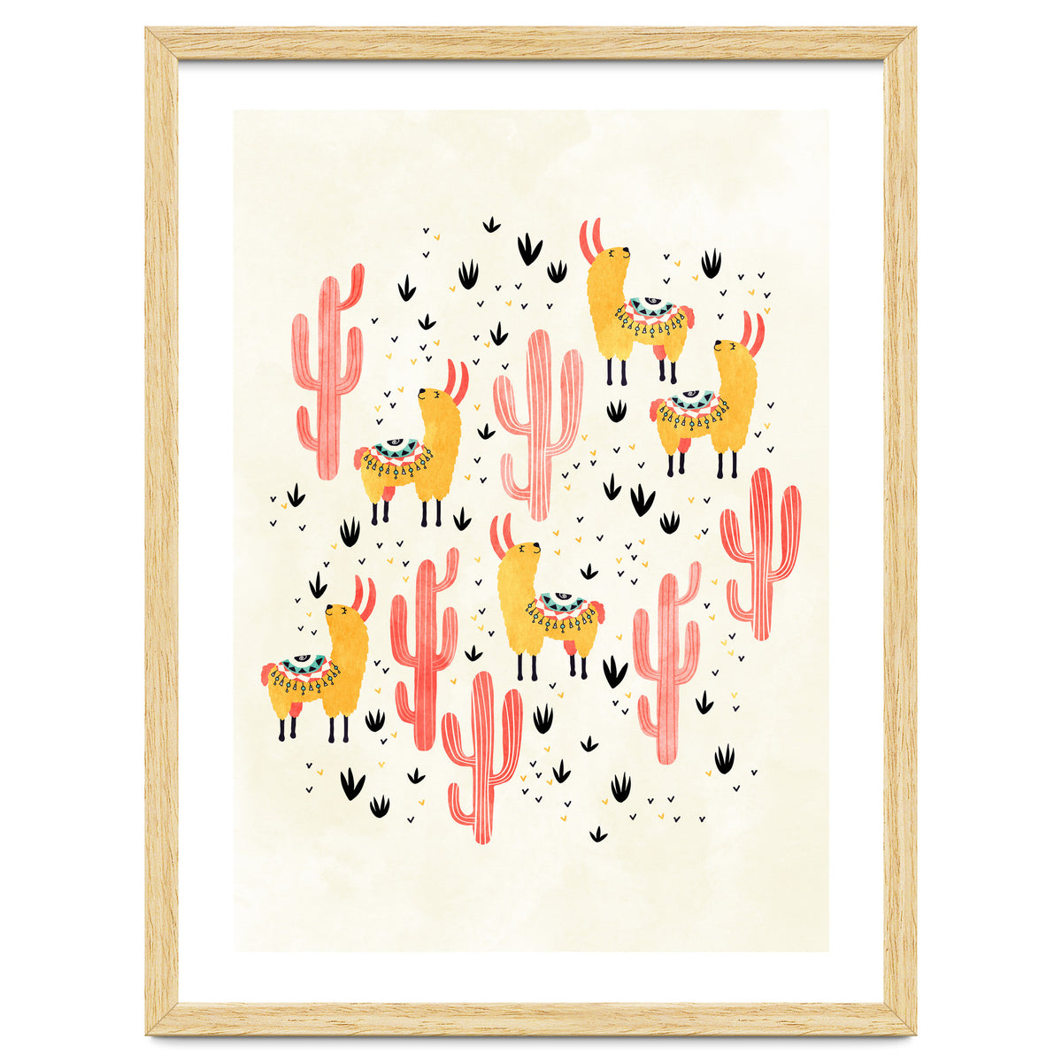 Yellow Llamas Red Cacti