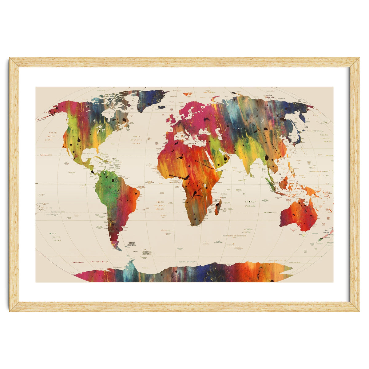 ALLOVER THE WORLD-Painted map