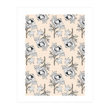 Drawing pattern of roses to pencil on beige (Print Only) thumbnail