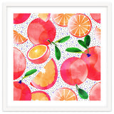 Citrus Tropical | Juicy Fruits Polka Dots | Food Orange Grapefruit Pink Watercolor Botanica thumbnail