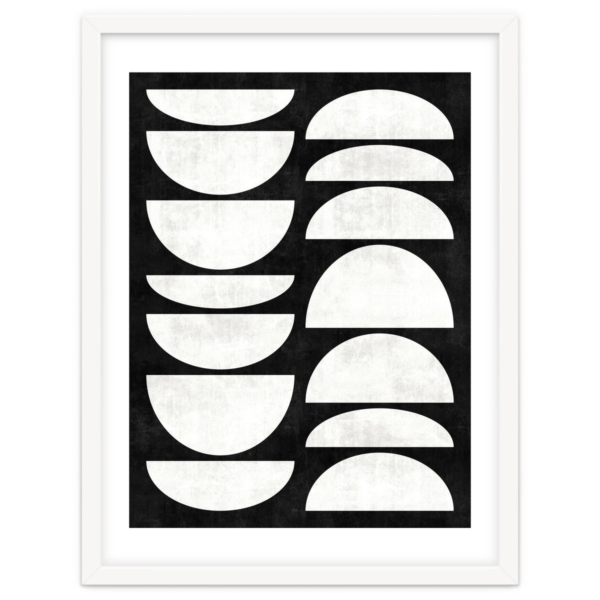 Mid-Century Modern Pattern No.8 - Black and White Concrete