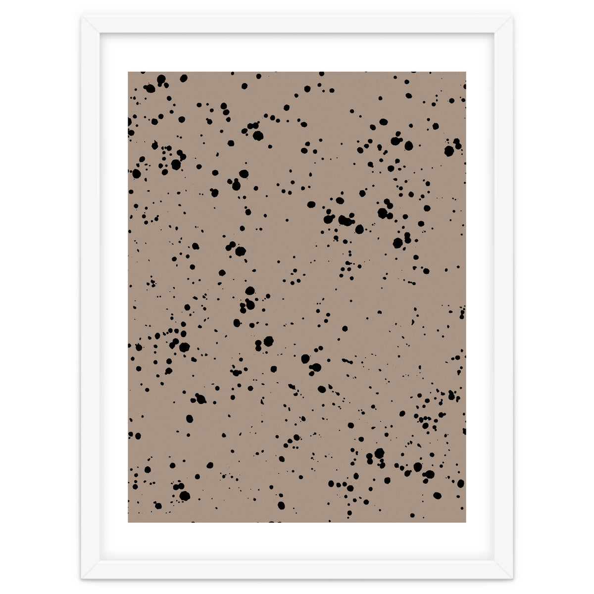 Black Paint Splatter on Dark Beige Background