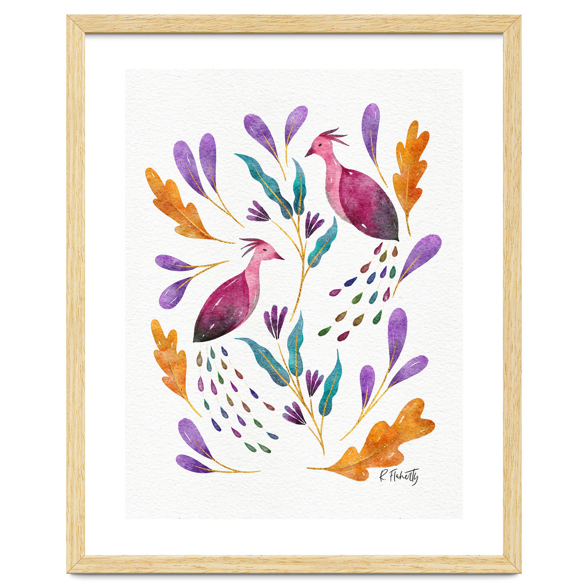 Folk Art Peacocks | Pink