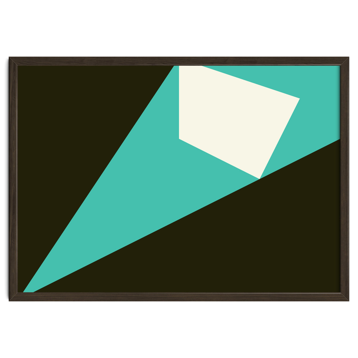 Geometric Shapes No. 72 - turquoise, white & black