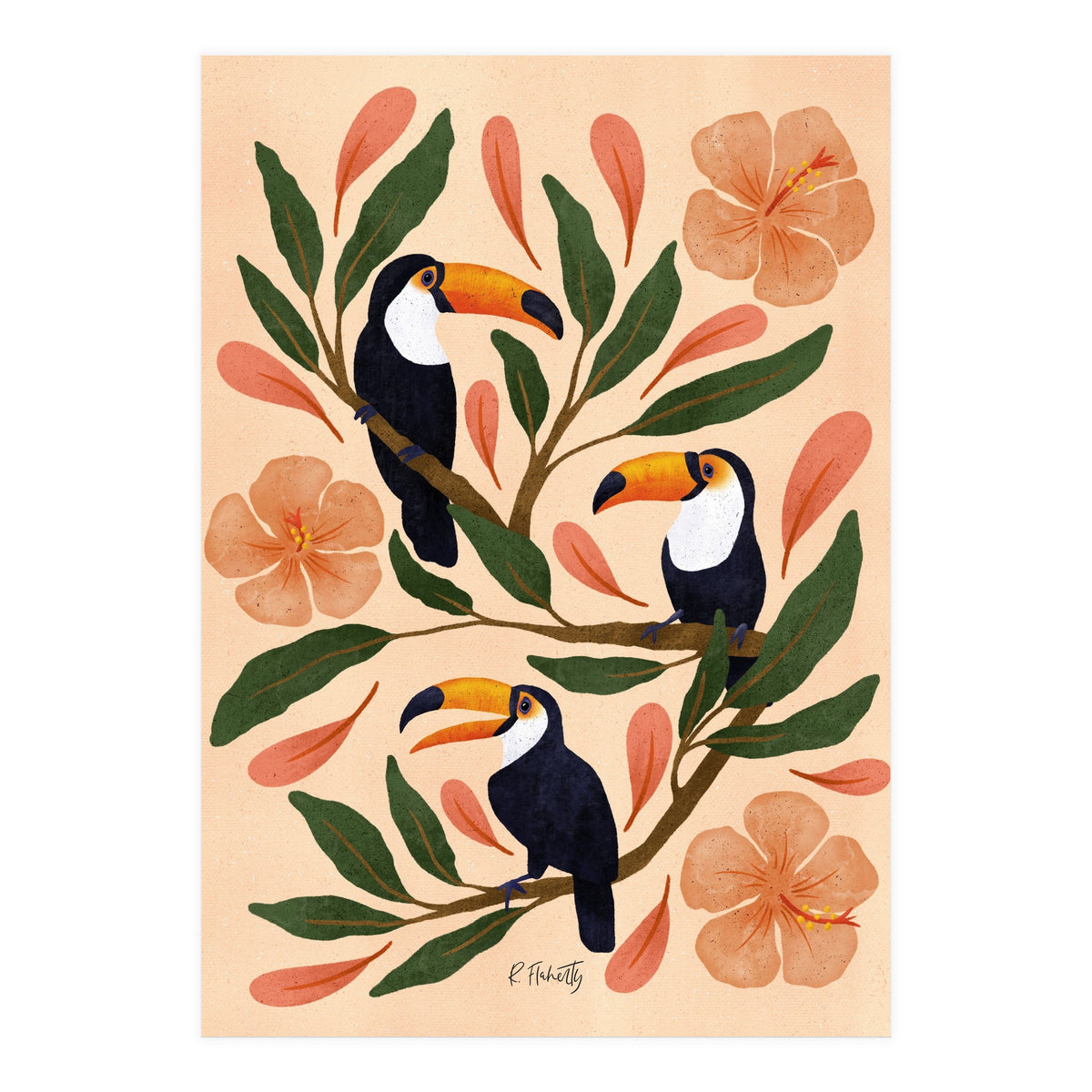 Toucans in the Hibiscus (Print Only)