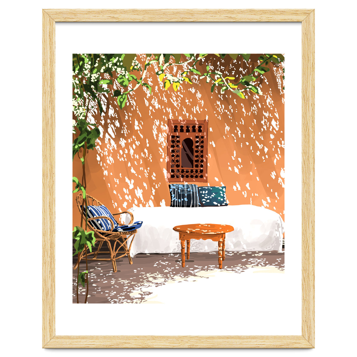 A Relaxed Afternoon | Tropical Summer Architecture | Buildings India Travel Bohemian Décor Painting