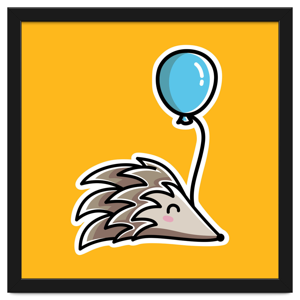 Kawaii Cute Hedgehog With Balloon