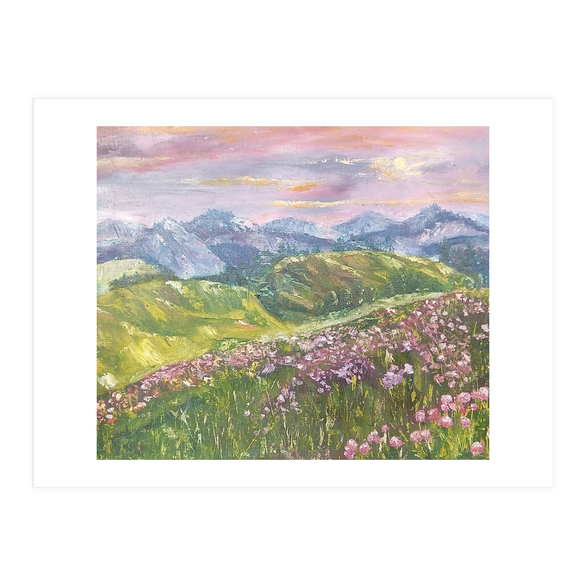 Sunset in the mountains (Print Only)