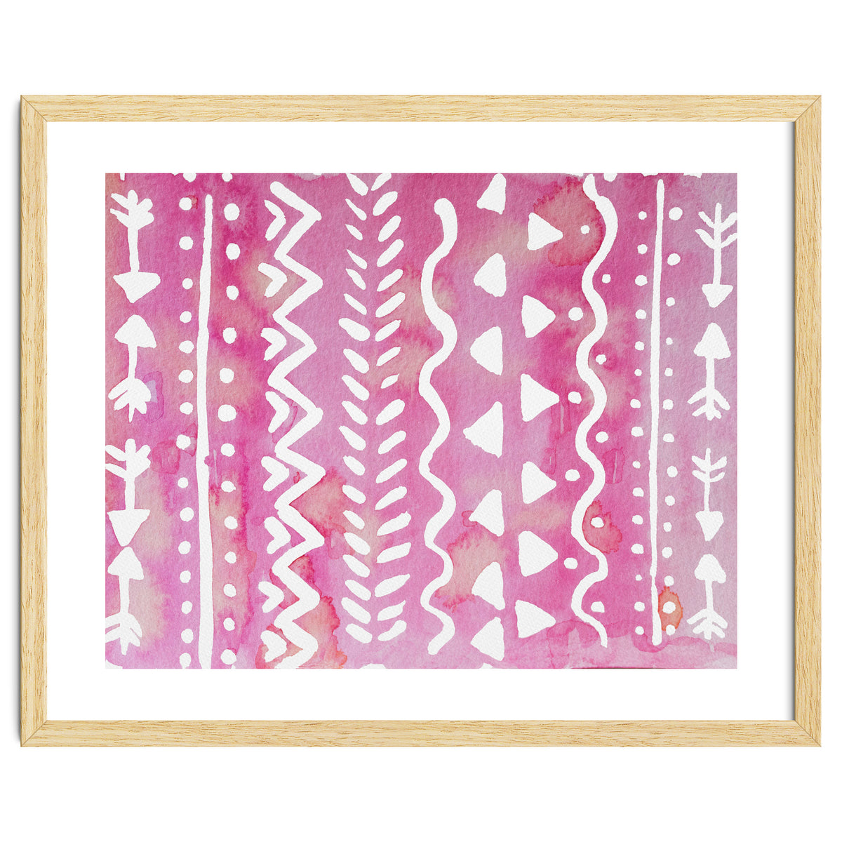 Abstract boho tribal pattern in pink