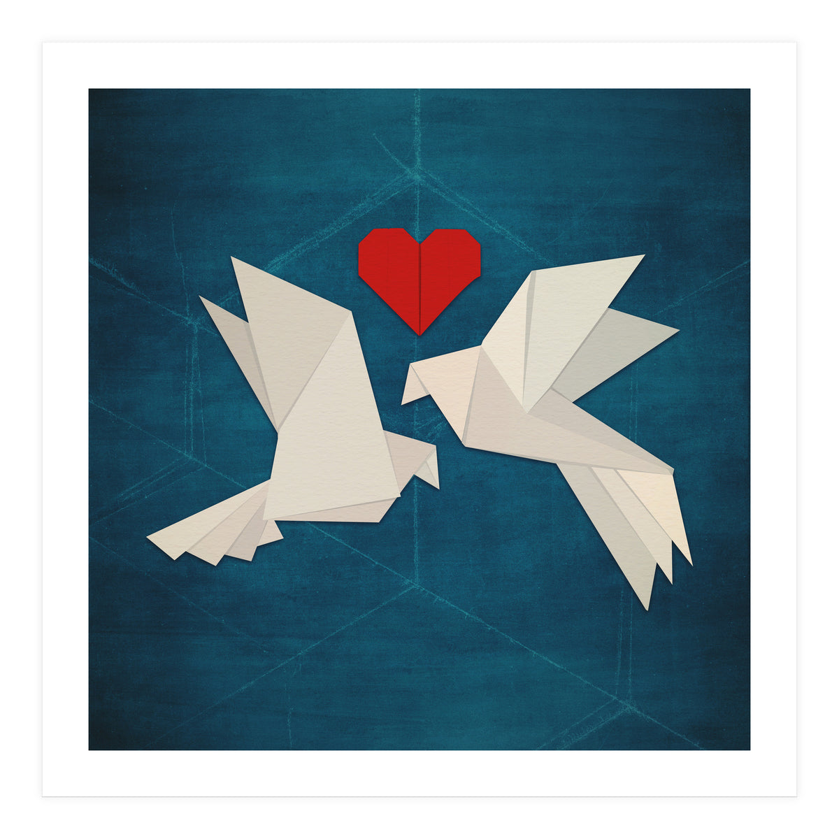 Origami love birds (Print Only)