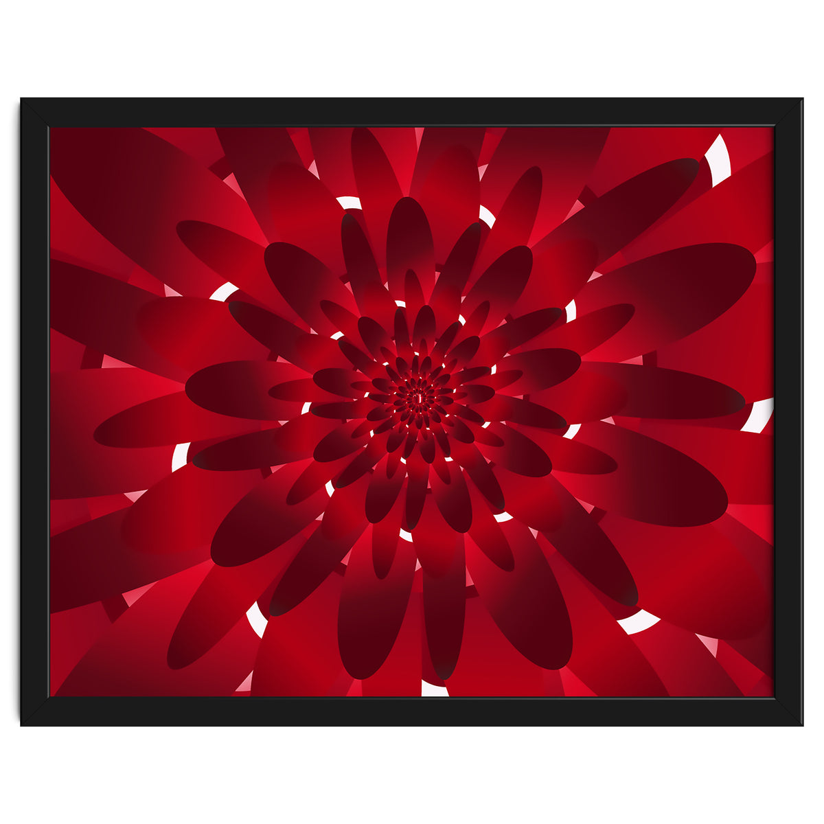 Abstract Modern Red Floral Design Art