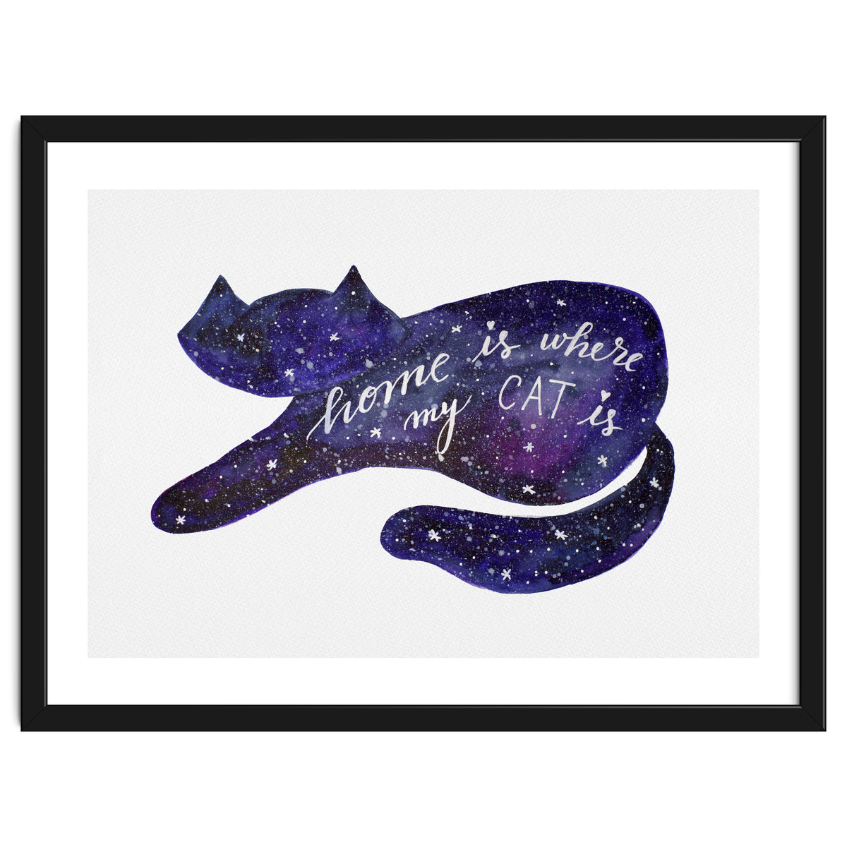 Watercolor galaxy cat