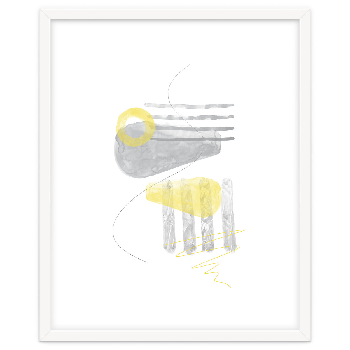Watercolor Shapes No. 3 | Illuminating Yellow & Ultimate Grey