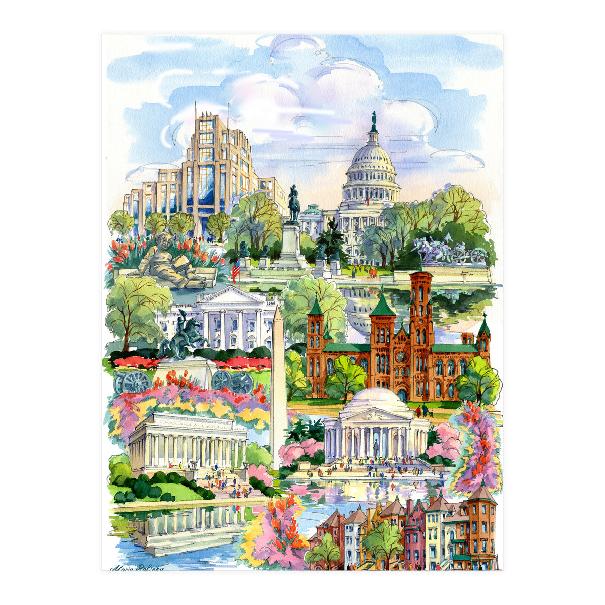 Washington District of Columbia Illustration (Print Only)
