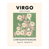 Virgo Birth Flower Chrysanthemum (Print Only) thumbnail