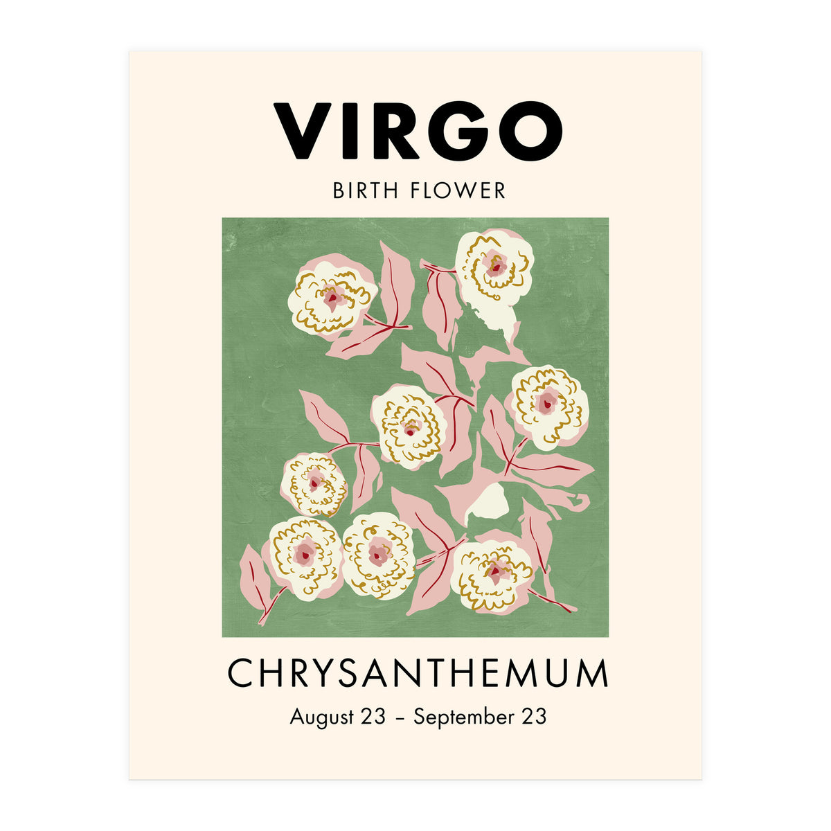 Virgo Birth Flower Chrysanthemum (Print Only)