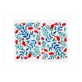 Magical garden - red and turquoise (Print Only) thumbnail
