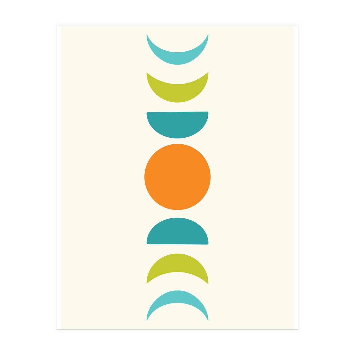 Abstract Moons Teal and Orange  (Print Only)