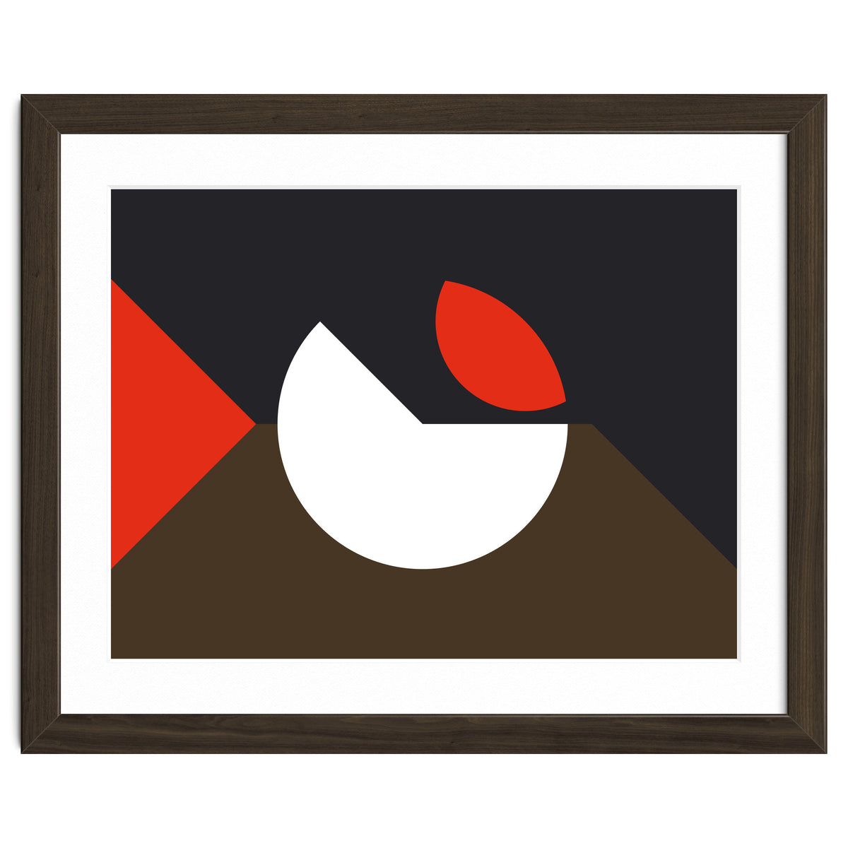 Geometric Shapes No. 10 - brown, dark blue & red