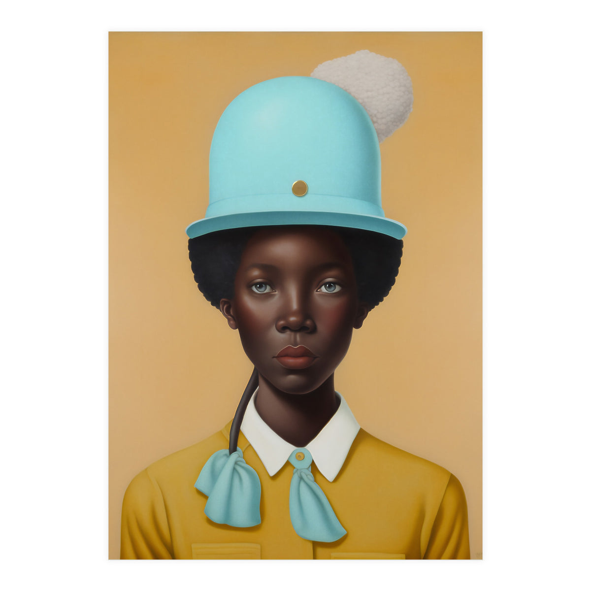 Girl in Hat Portrait Painting (Print Only)