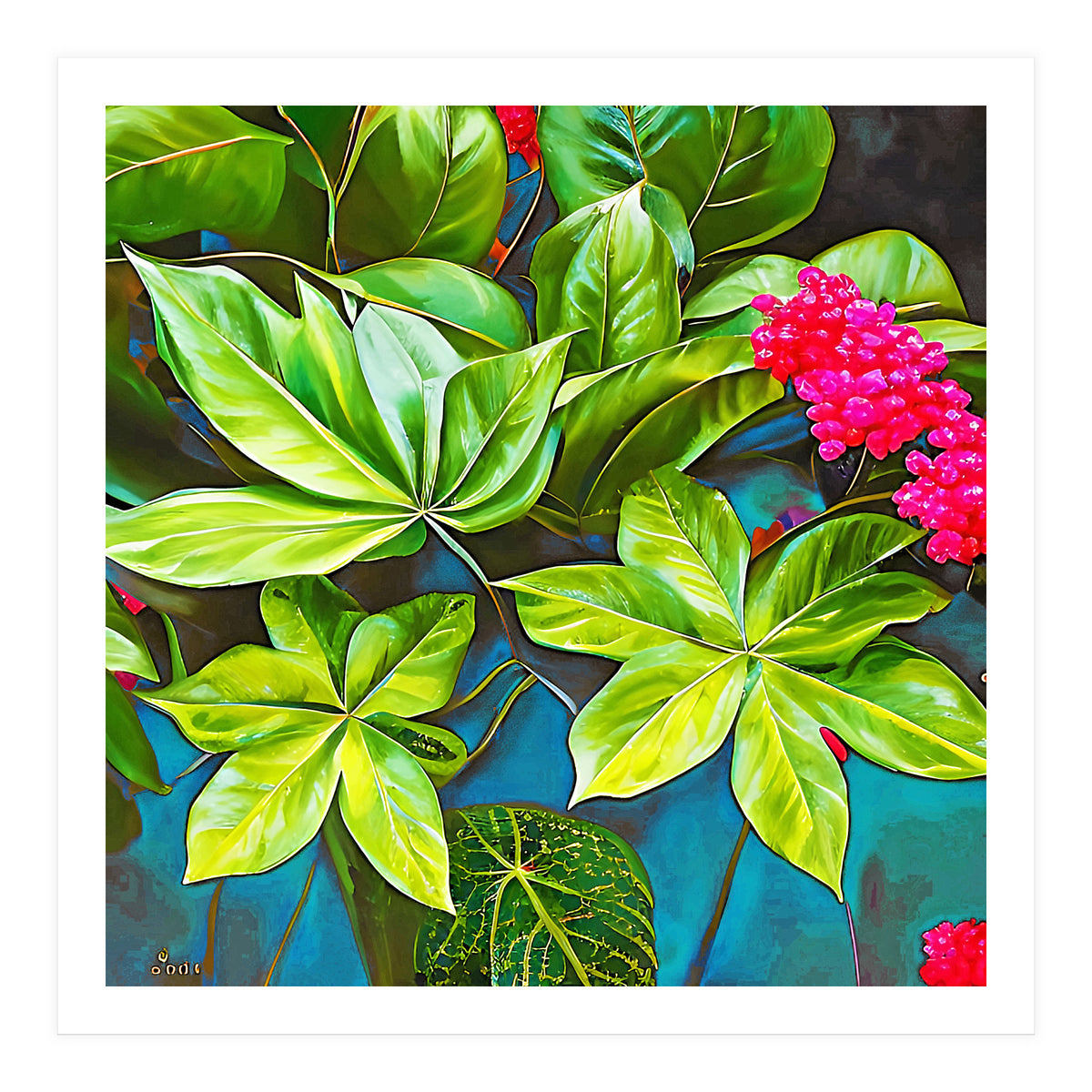 Bloom Like Never Before, Botanical Nature Jungle Plants, Bohemian Floral Blossom Forest Painting (Print Only)