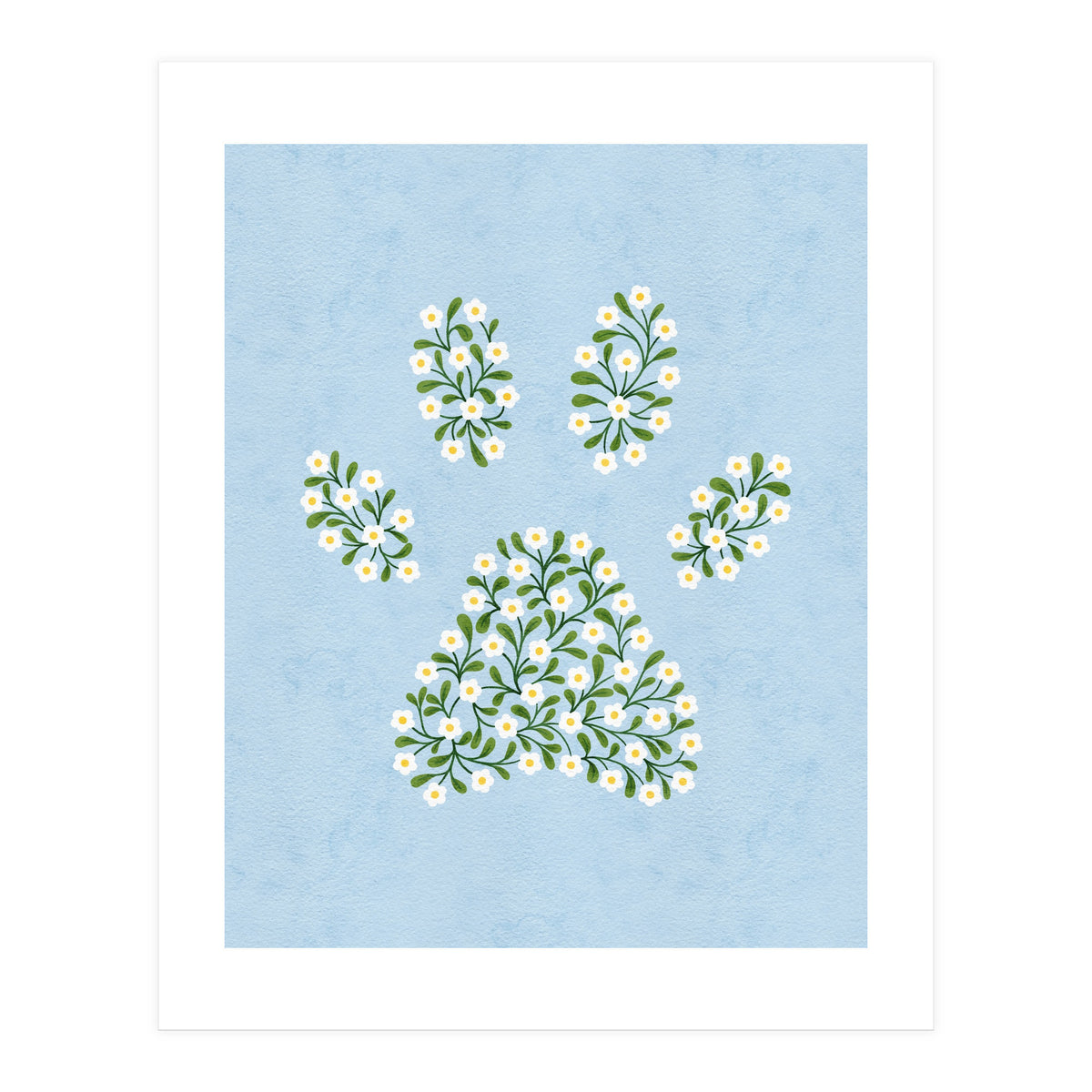 Floral Paw Print (Print Only)