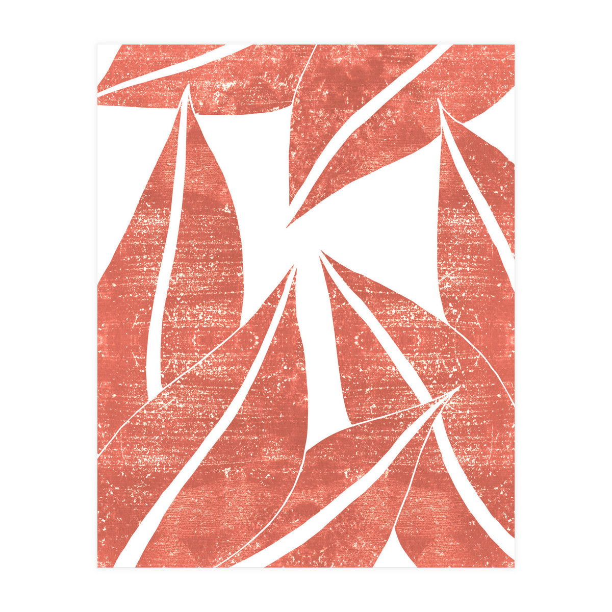 Abstract Terracotta Leaves 1 - Burnt Orange (Print Only)