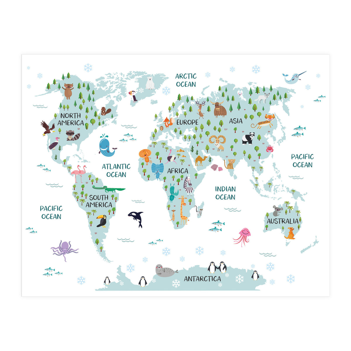 Animal World Map (Print Only)