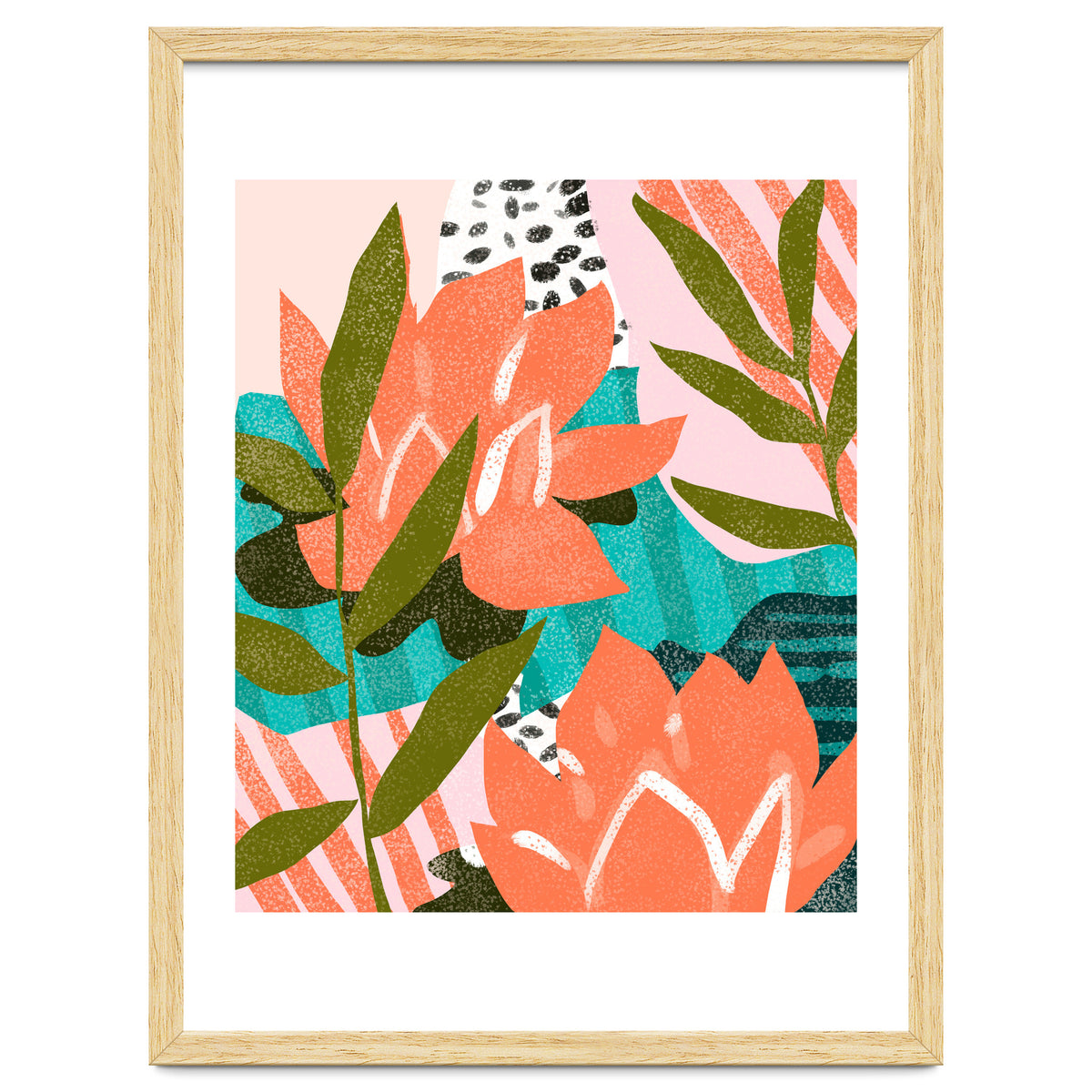 Forever in My Garden | Abstract Botanical Nature Plants Floral Painting | Quirky Modern Contemporary