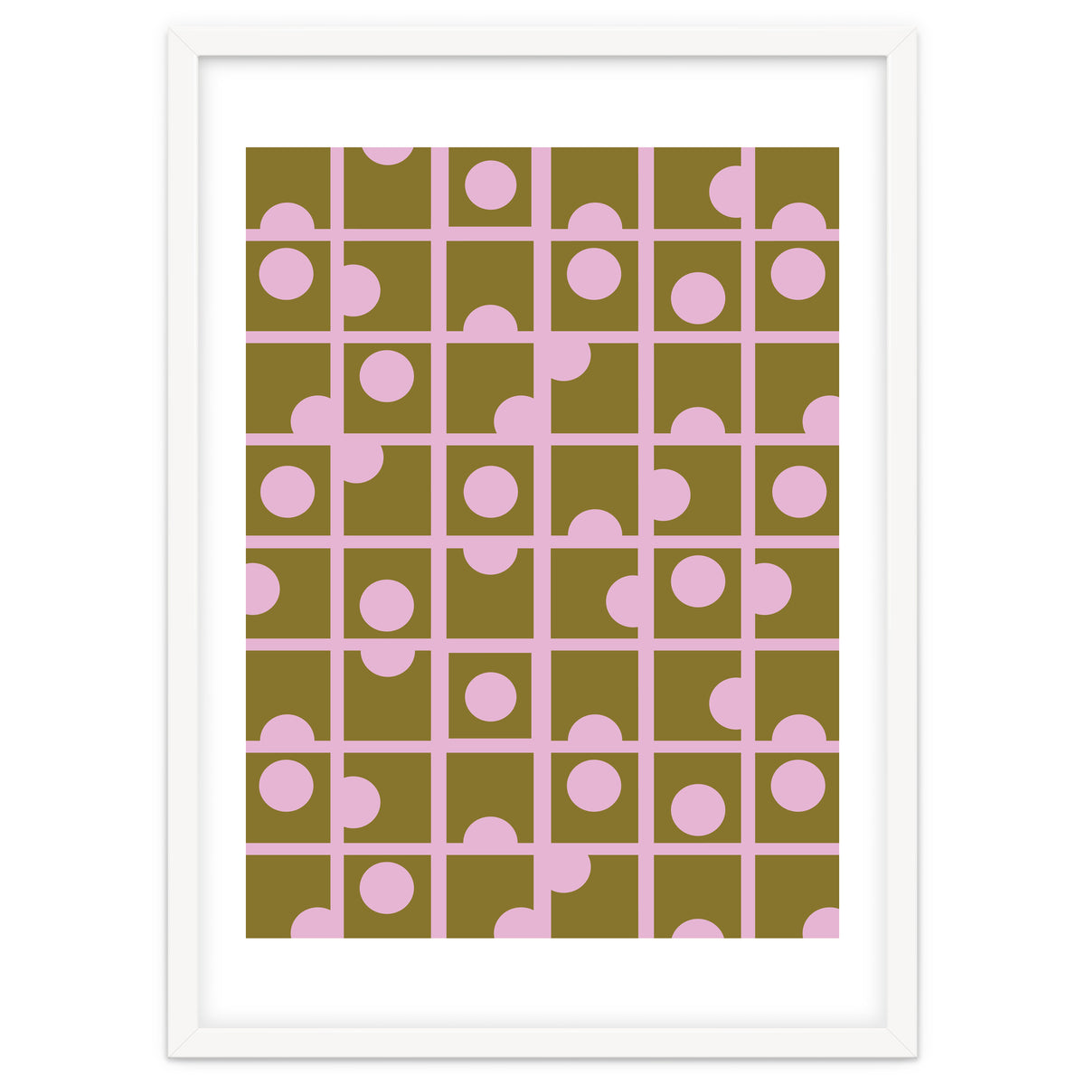 Pink Retro Circles Pattern