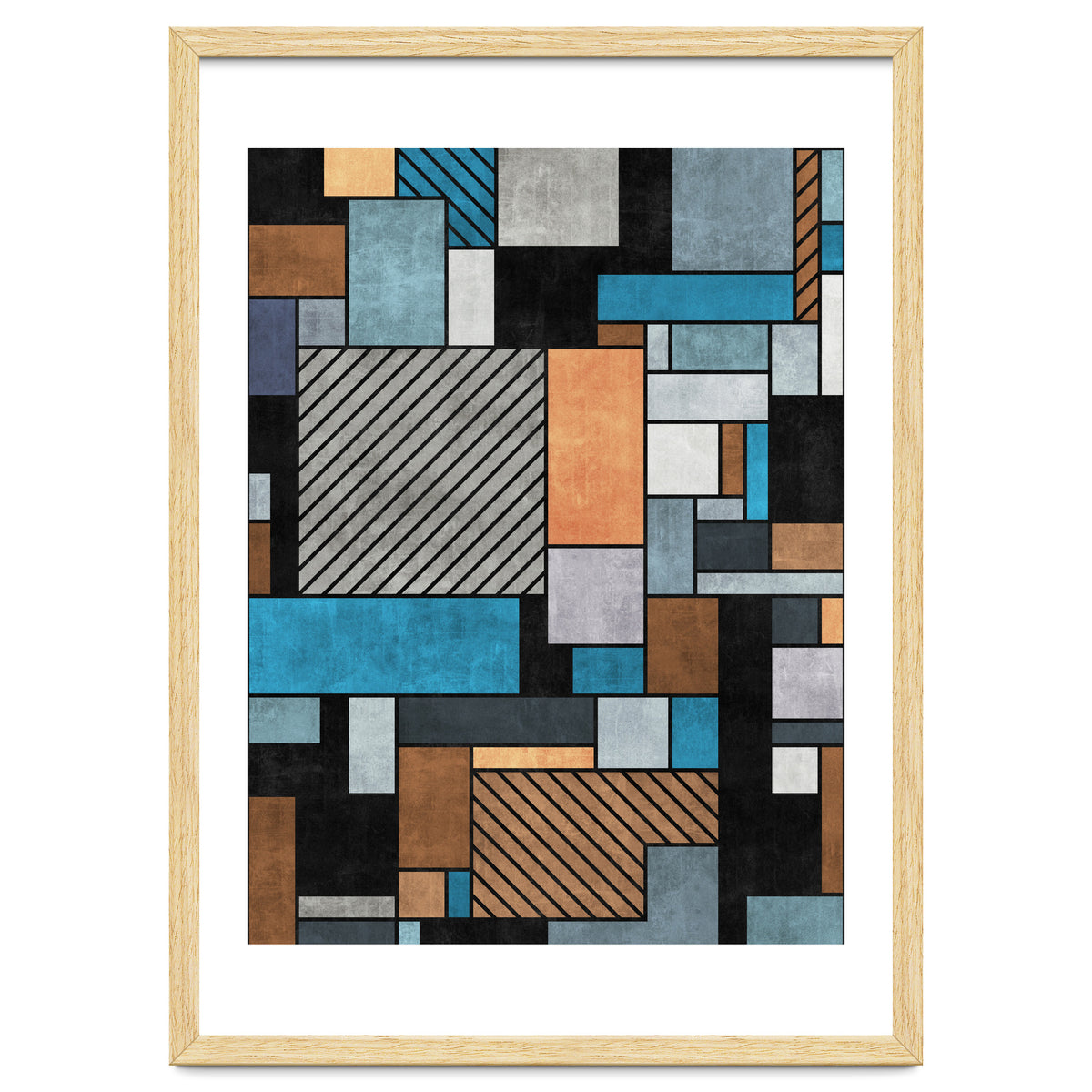 Random Concrete Pattern - Blue, Grey, Brown