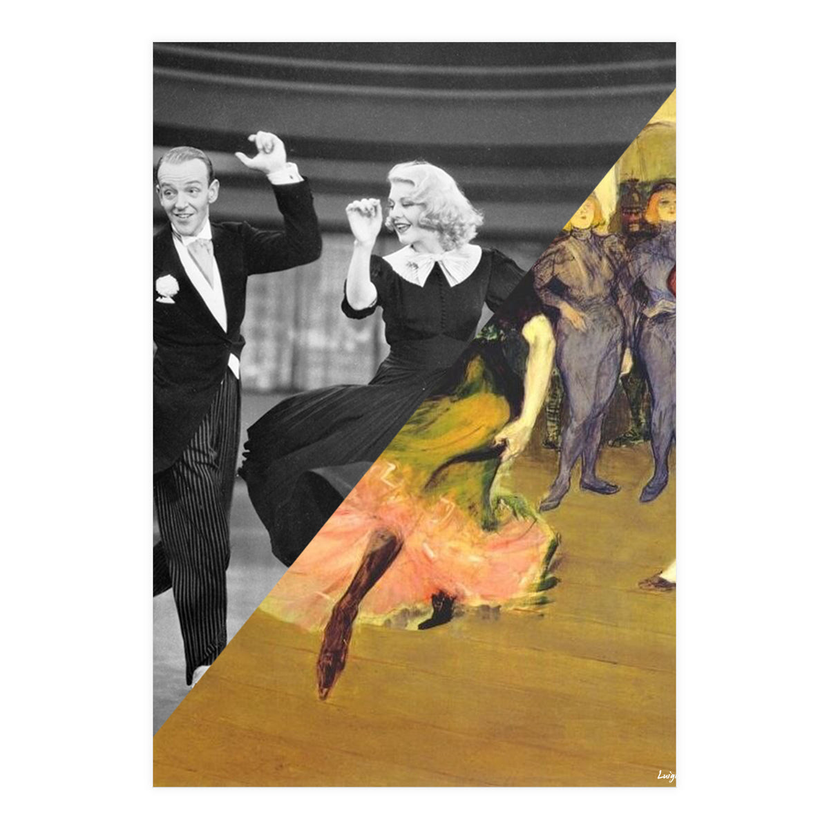 Toulose Lautrec's Dance At The Mouline Rouge & Ginger Rogers (Print Only)