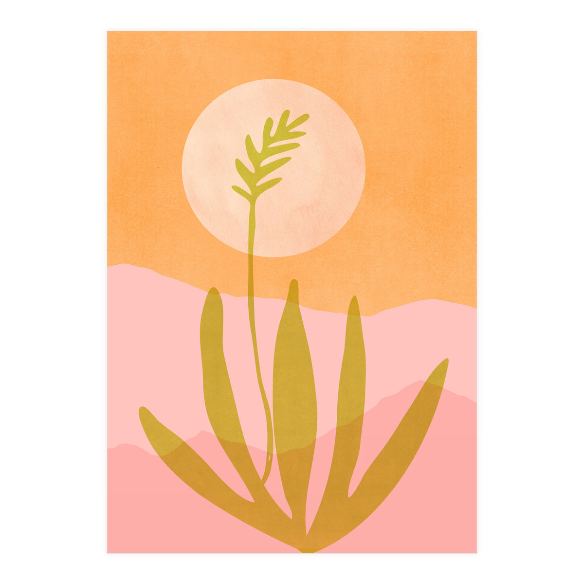 Desert Moon With Agave (Print Only)