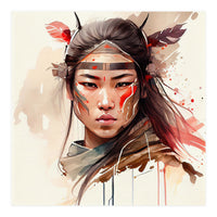 Watercolor Asian Warrior Woman #2 (Print Only)