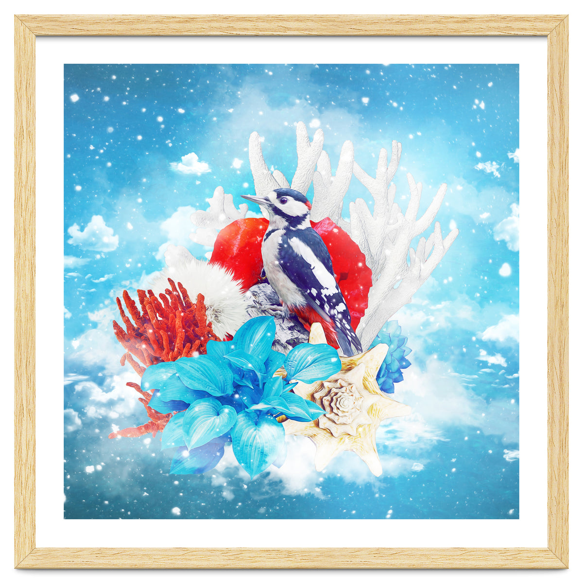 Floral Woodpecker In Winter