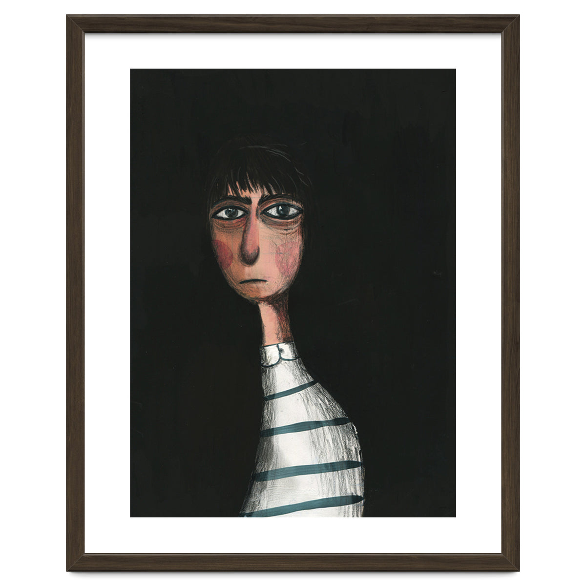 Seated Woman In Stripes