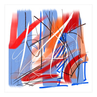 Traces In Blue And Red (Print Only)